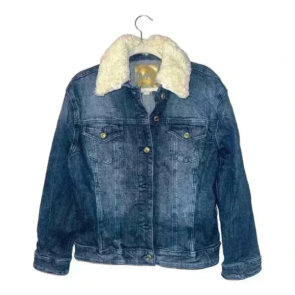 Michael Kors Womens Faux Fur Jean Jacket, Small - Picture 1 of 7